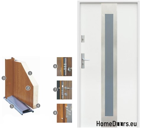 CUSTOM-MADE EXTERNAL DOOR W11 80/90 WHITE ANTHRACITE CUSTOM-MADE EXTERNAL DOOR W11 80/90 WHITE ANTHRACITE