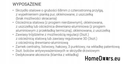 ENTRANCE DOOR 68MM ENERGY-SAVING STRATUS TOPAZ ENTRANCE DOOR 68MM ENERGY-SAVING STRATUS TOPAZ