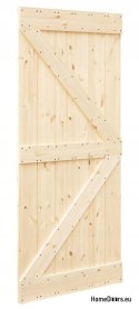 WOODEN SLIDING PINE DOORS LOFT RUSTIC K 90