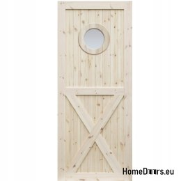 WOODEN PINE KNOTTED DOORS RADEX LOFT OX 70