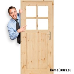 Door to bathroom toilet pine raw JUHAS 60/70/80/90