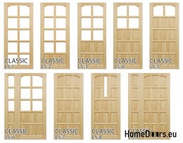 Raw pine doors 60/70/80/90 with frame STOLGEN LS1