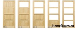 Wooden door with frame manhattan TR2 60/70/80/90