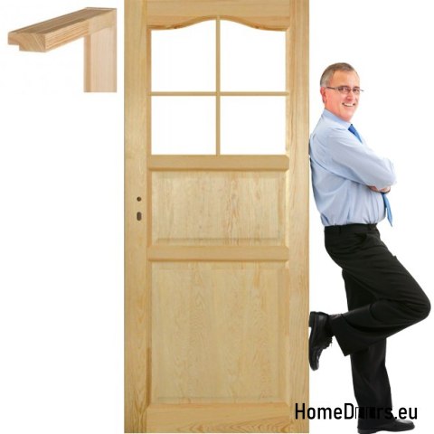 Raw pine doors with frame STOLGEN TP2 60/70/80/90