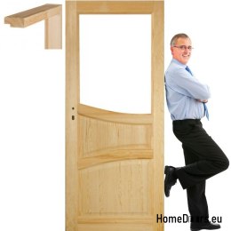 Wooden pine doors with frame STOLGEN SL3 60/70/80/90
