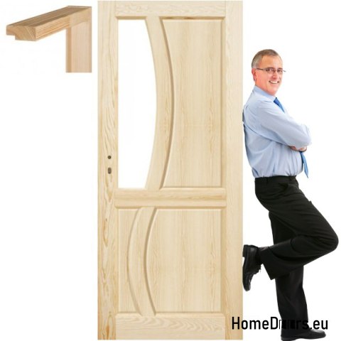 Raw wooden doors with frame STOLGEN RN2 60/70/80/90