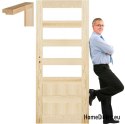Raw pine doors with frame STOLGEN NV5 60/70/80/90