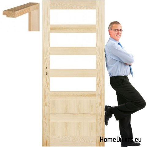 Raw pine doors with frame STOLGEN NV5 60/70/80/90