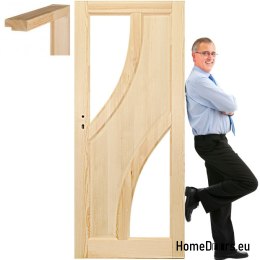 Raw pine doors with frame STOLGEN BG3 60/70/80/90