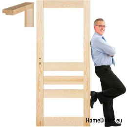 Raw pine doors with frame STOLGEN CR2 60/70/80/90