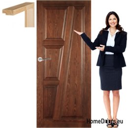 Wooden door with frame full colour TK1 90