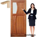Wooden door with frame colored glass RN6 60