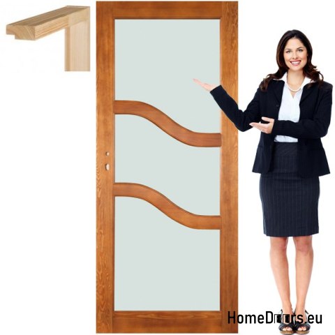Wooden door with frame lacquered PS4 60