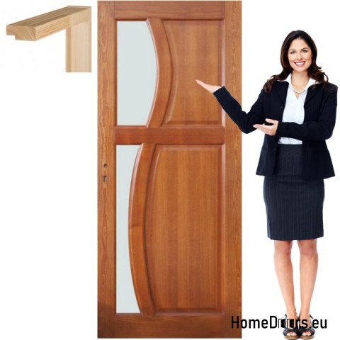 Wooden doors with glass frame lacquer RN7 70 Wooden doors with glass frame lacquer RN7 70