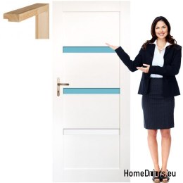 Wooden doors with frame glass colored OV2 70