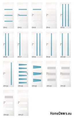 Wooden doors with glass frame lacquer OV15 90