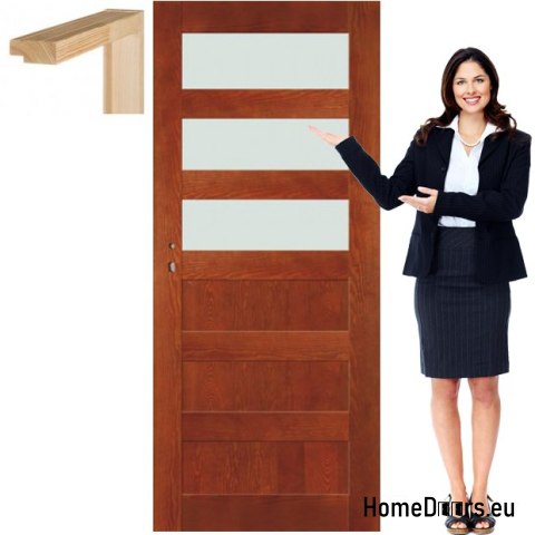 Wooden door with frame color glass NV4 90