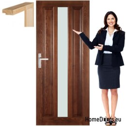 Wooden doors with frame glass colored OM2 70