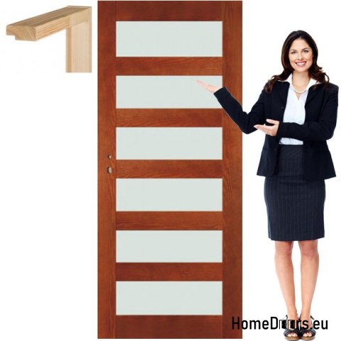Wooden doors with glass frame lacquer NV7 60