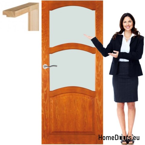 Wooden doors with glass frame lacquer MD3 60