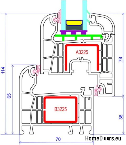 Okna KOLOR PCV przesuwne fix 1900x2100mm ciepłe Okna KOLOR PCV przesuwne fix 1900x2100mm ciepłe