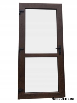 Exterior PVC shop doors 90/200 walnut