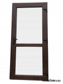 Exterior PVC shop doors 90/200 walnut