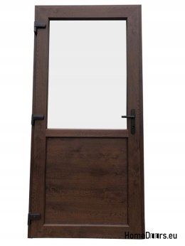Exterior PVC shop doors 90/200 walnut