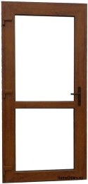 Exterior PVC shop doors 90/200 golden oak