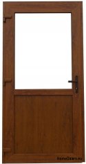 Exterior PVC shop doors 90/200 golden oak