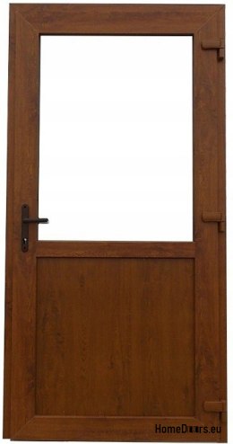 Exterior PVC shop doors 90/200 golden oak