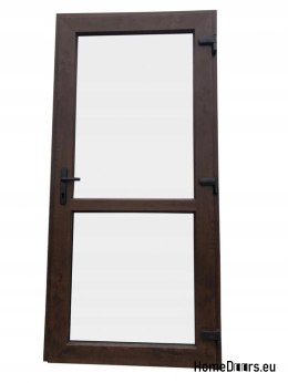 Exterior PVC shop doors 90/210 walnut