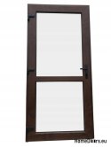 Exterior PVC shop doors 90/210 walnut