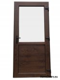 Exterior PVC shop doors 90/210 walnut