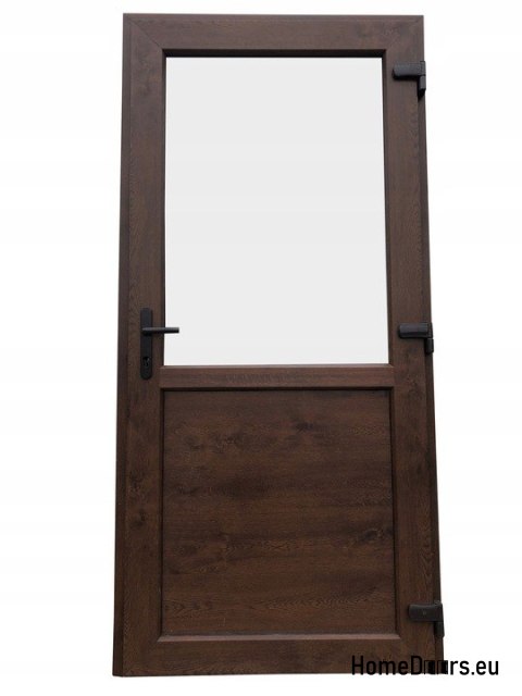 Exterior PVC shop doors 90/210 walnut