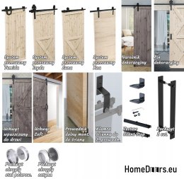 SLIDING DOORS LOFT INDUSTRIAL BARK BEETLE OAK