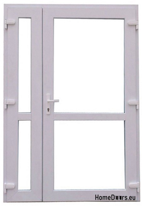 DRZWI ZEWNĘTRZNE PCV BIAŁE 125x210 DWUSKRZYDŁOWE