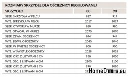 Ościeżnica regulowana wewnątrzklatkowa 400-420 mm