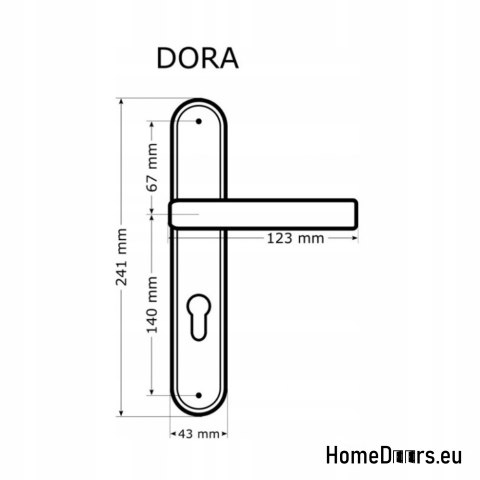 KLAMKA DRZWIOWA PRZEBICIE KLUCZ DORA NIKIEL SATYNA KLAMKA DRZWIOWA PRZEBICIE KLUCZ DORA NIKIEL SATYNA