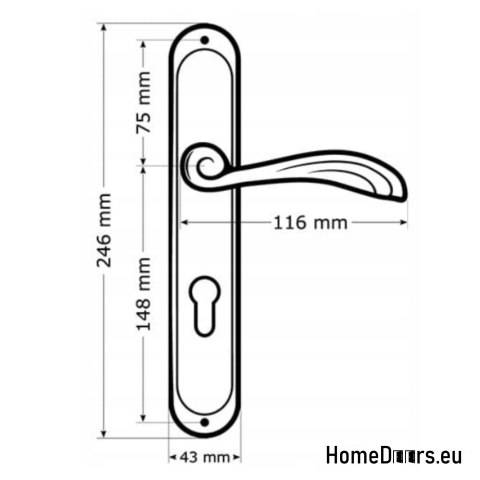 KLAMKA DRZWIOWA PRZEBICIE KLUCZ GRACJA NIKIEL SATY