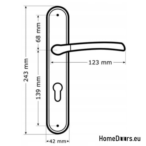 KLAMKA DRZWIOWA PRZEBICIE WC PORTO PATYNA KLAMKA DRZWIOWA PRZEBICIE WC PORTO PATYNA