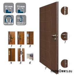 Exterior doors THICK 72 WARM WITH MIRROR ON HAND