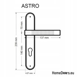 KLAMKA DRZWIOWA PRZEBICIE WC ASTRO PATYNA