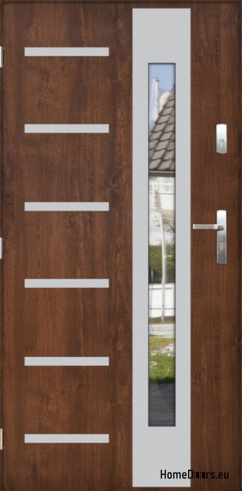 Exterior door THICK 72 WARM WITH MIRROR 90 inox