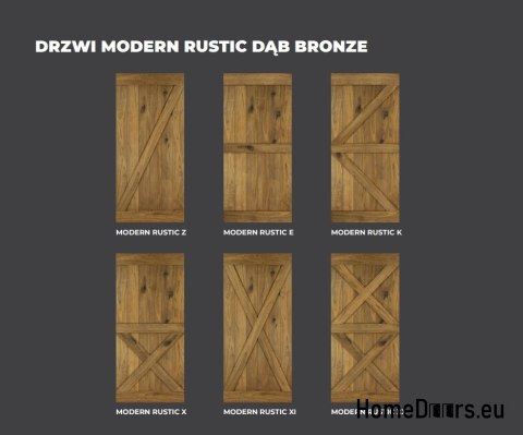 DRZWI PRZESUWNE MODERN RUSTIC XX DĄB BRONZE 80