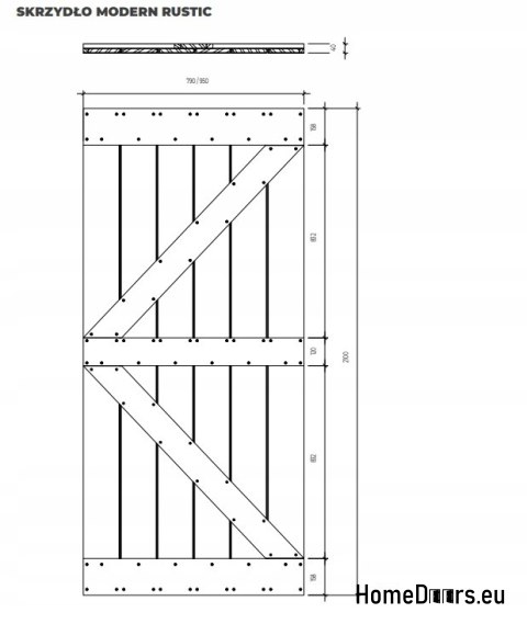 DRZWI PRZESUWNE MODERN RUSTIC Z ŚWIERK STARY 90
