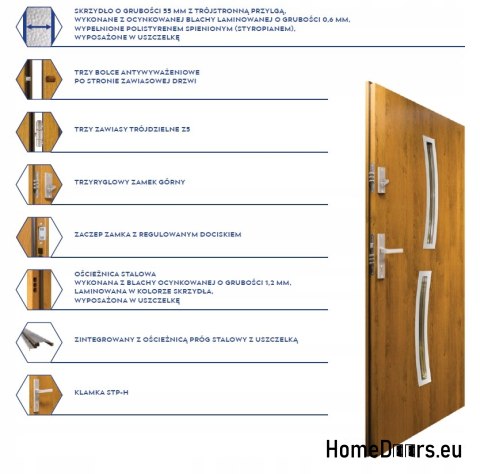 Double-leaf door with mirror thick 72 mm 150 L Double-leaf door with mirror thick 72 mm 150 L