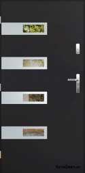 Exterior door with mirror W-5 INOX 70/80/90/100