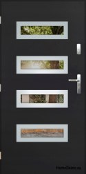Exterior door with mirror W-6 INOX 70/80/90/100