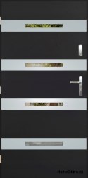 Exterior door with mirror W-7 INOX 70/80/90/100